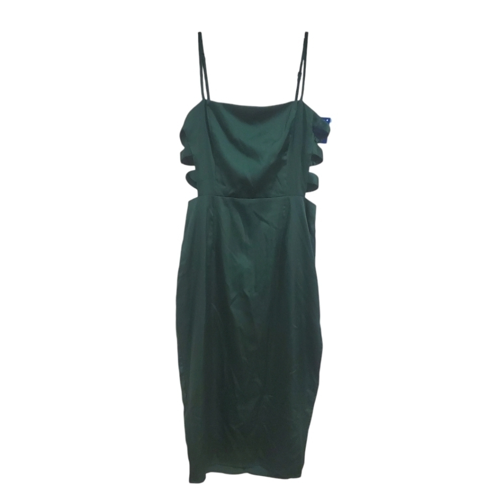 Green Satin Slip Dress Size XXS - Picture 2 of 6